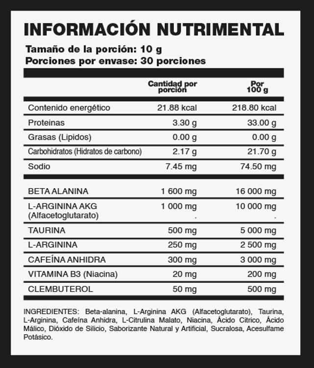 Premium Pre-workout (con clembuteral)