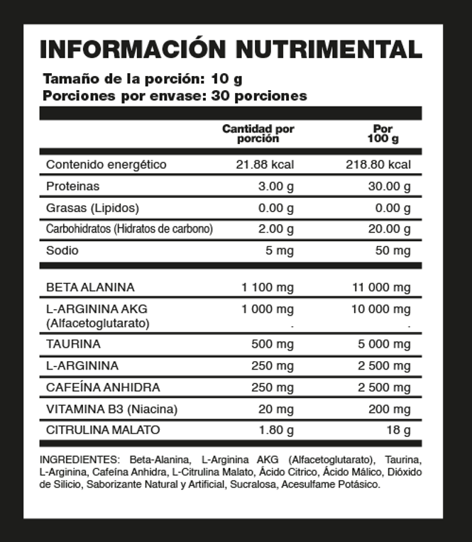 Premium Pre-workout (con citrulina)